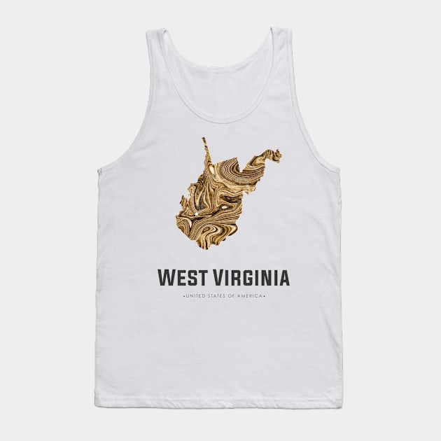 west virginia state map abstract golden brown Tank Top by StudioGrafiikka